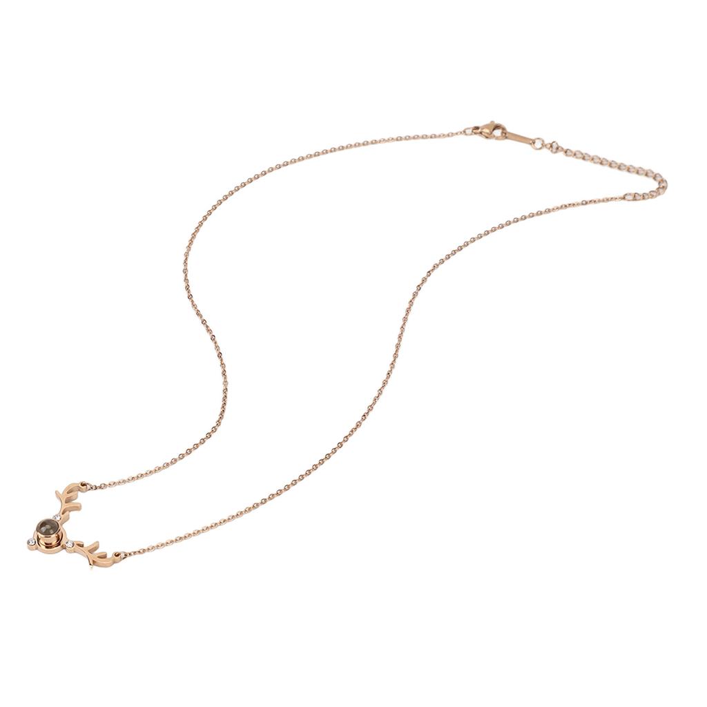 Titanium Steel Necklace Colorfast Exquisite Cutting Bright Gold Pendant Chain Necklace for Women Daughter Lover
