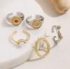 18K Gold Plated Brass Open Rings For Women Sunflower Pearl CZ Inlaid Adjustable Stackable Statement Ring Vintage Zircon Gift