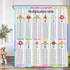 Mutiplication Table Shower Curtain Math Education Study Theme Home Decor For Bathroom Polyester Fabric Bath Curtain With Hook
