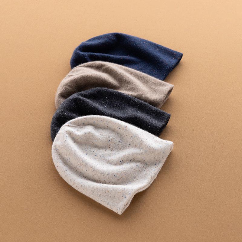 Women's 100% Pure Cashmere Double-Layer Knitted Hat - Warm & Fashionable for Autumn/Winter