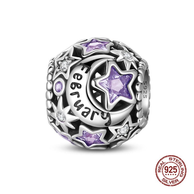 New In 12 Birthstones Beautiful Charms Beads Fits 3Mm Original Bracelet Copper Women Necklace Diy Charms Fine Jewelry Gifts