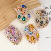 Vintage Baroque Jewelry Brooch Set With Double Cat Design Women Elegant Rhinestone Embellishments Perfect Daily Wear Or Gifting