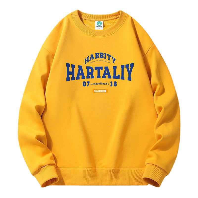 Spring and Autumn Crew Neck Sweater Men's Loose Long Sleeve Jacket Ins Teen Couple T-Shirt Spring and Autumn