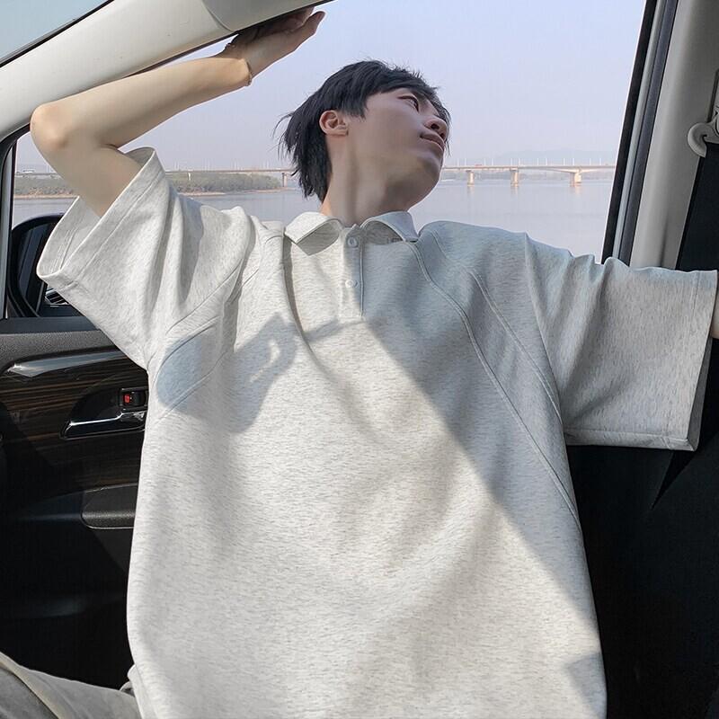 

Американский винтаж Премиальное ощущение Влагоотводящий Мягкое качество Дышащая Мужская Свободная рубашка поло Устойчивая к складкам Повседневная Спортивная С коротким рукавом Рубашка с воротником 2XL