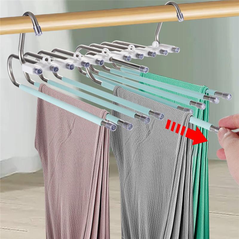 

BHBL Multi-Functional 9 in 1 Pants Hanger for Clothes Rack Adjustable Closet Organizer Trouser Storage Rack China Mainland