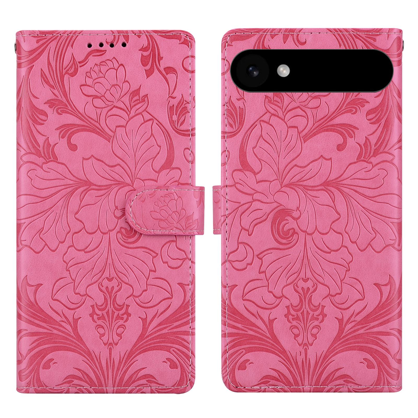 

For iPhone 17 Air Leather Case Imprinted Floral Pattern Wallet Stand Flip Phone Cover Rose