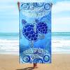 Buntes Seestern-Blumen-Strandtuch Polyester Schnelltrocknend Sandfrei Badetuch Tropisches Blatt-Decke für Sommer-Meeresurlaub