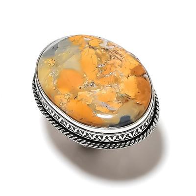 Natural Maligano Jasper Gemstone 925 Sterling Silver Gift Ring Size 7 L6N35
