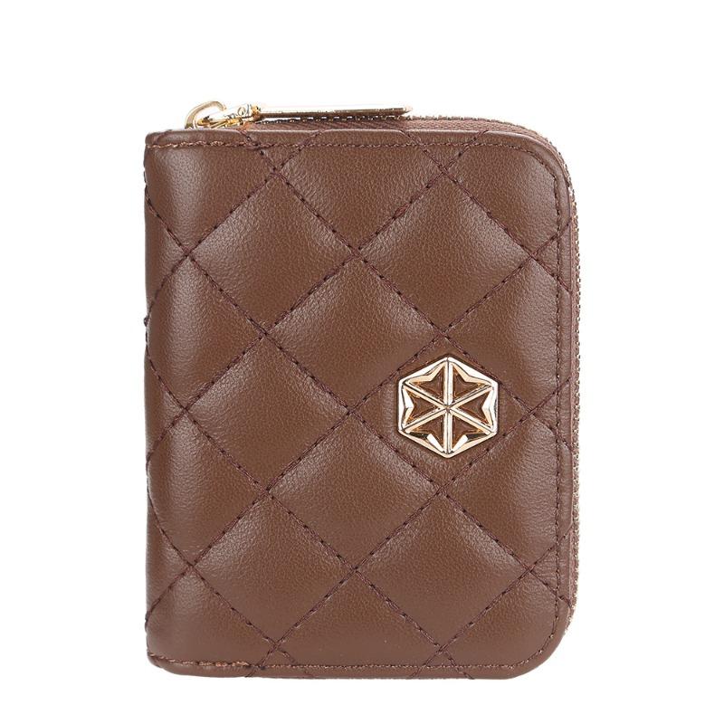 E New Women's Wallet Short Vertical Organ Zipper Change Bag Fashion Plaid Card Bag Women