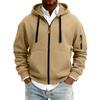 Men's Solid Color Zipper Hooded Cardigan Jacket Men's Sports Large Size Casual Sweatshirt Jacket