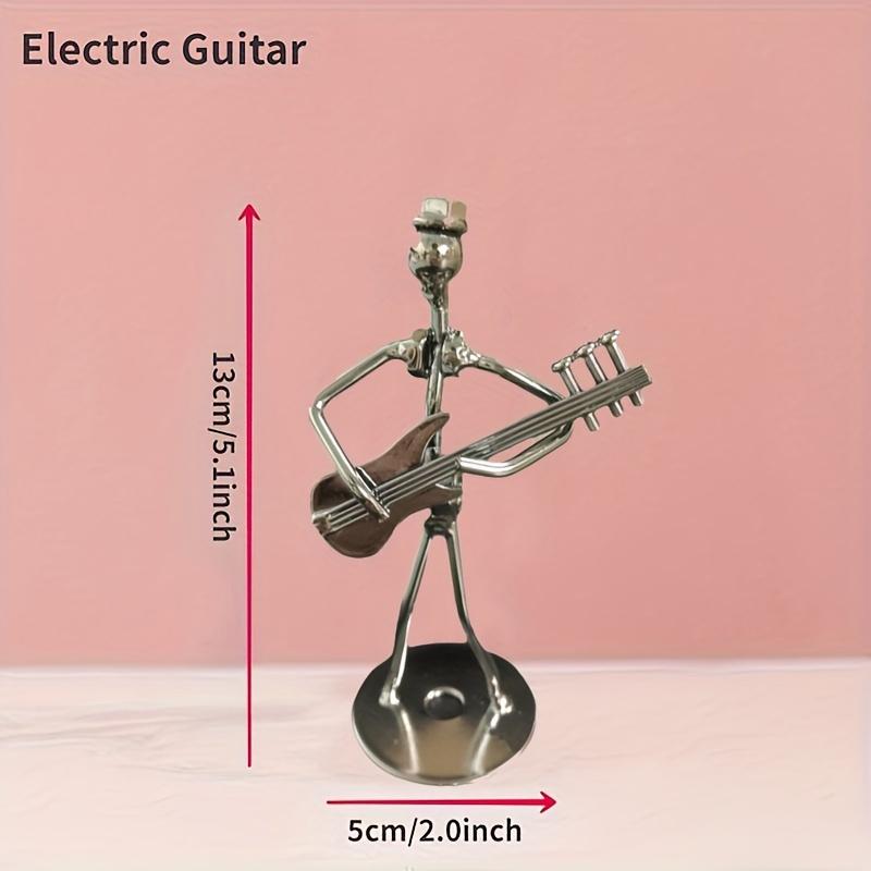 Elegant Metal Guitarist Handcrafted Statue - Iron Music Sculpture, Perfect Choice for Home and Office Decor, Ideal Gift for Music Lovers