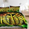 Flammenwappen-Emblem Bettwäsche-Set Bettbezug Geschenk für Schlafzimmer, Enthält 1 Bezug und 2 Kissenbezüge, Ohne FüllungB375