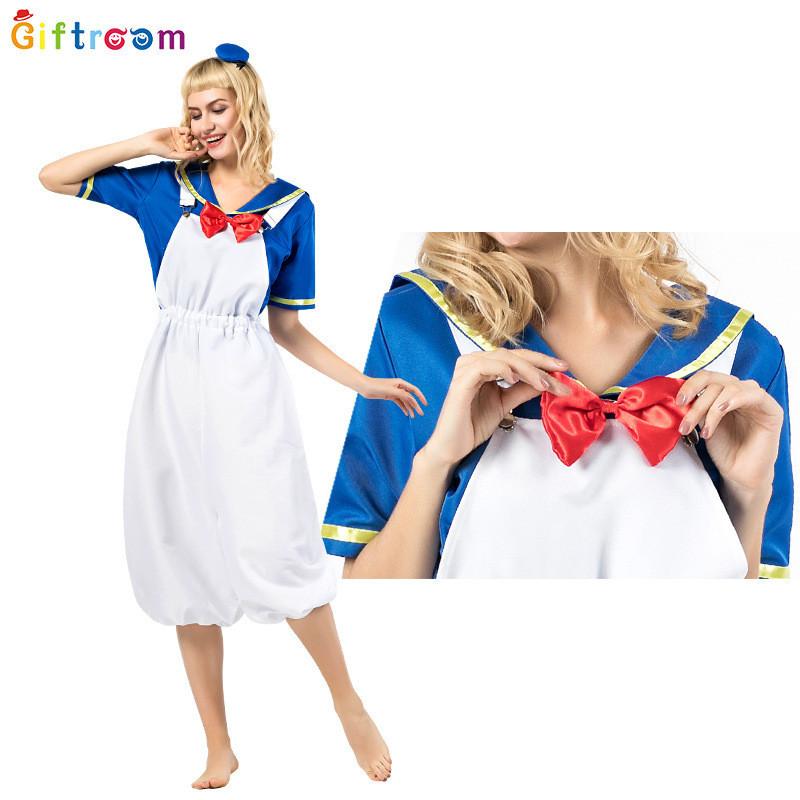 Unisex Charming Adult Duck Sailor Costume Soft Polyester Fabric Perfect For Halloween Events