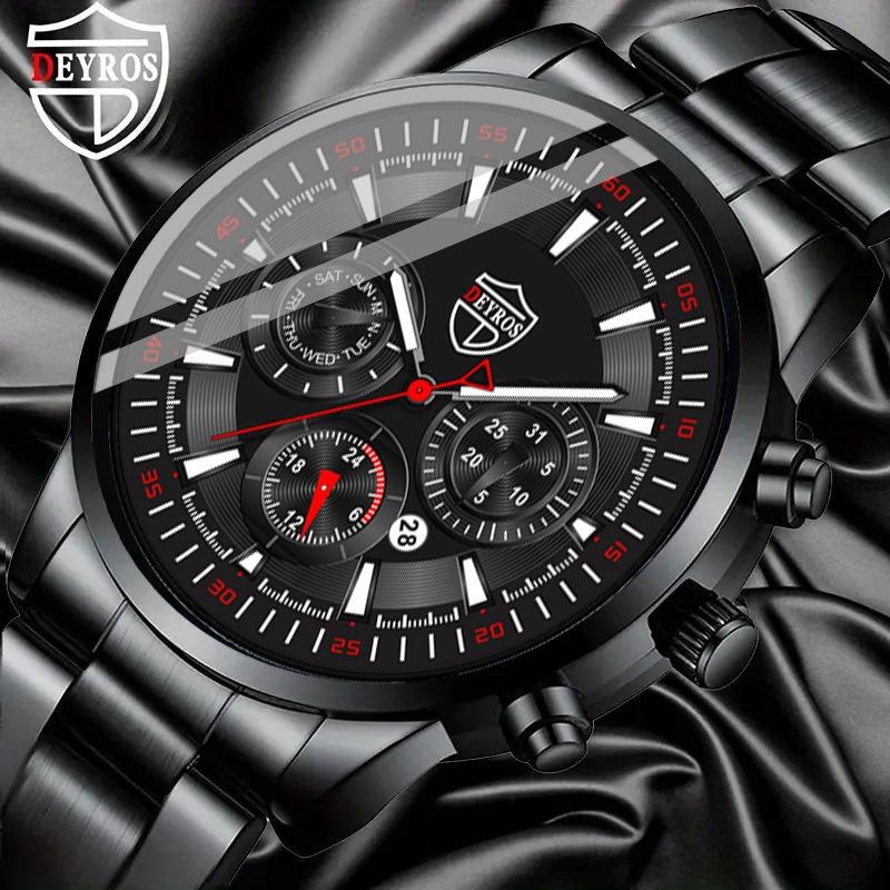 

Модные мужские деловые часы, классические кварцевые наручные часы из нержавеющей стали с сетчатым ремешком, идеальный выбор для подарков