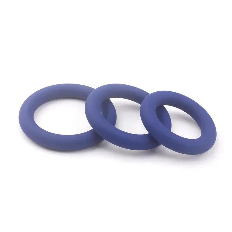 3 Tamaños Anillos de Silicona para Pene Retraso de Eyaculación Masculina Erección Duradera Restricción de Escroto Testículo Juego para Adultos Juguetes Sexuales Para Hombres