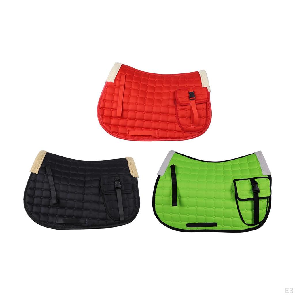 Horse Saddle Pad All Purpose Mat with Pocket Nonslip Shock Absorbing Bareback Cloth