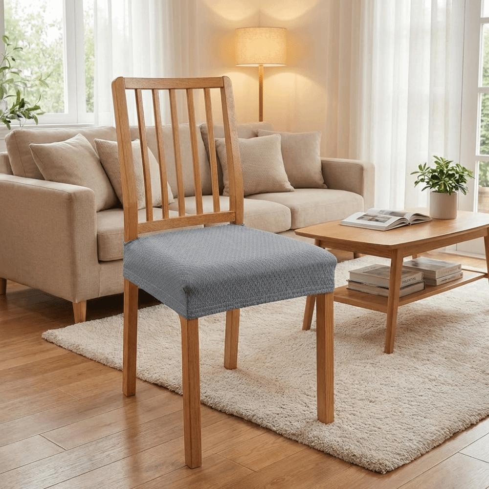 Removable Chair Seat Cover Solid Color Chair Cushion Cover Elastic Seat Protectors Restaurant