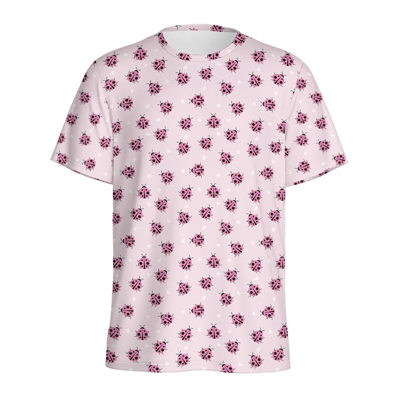 

Милая футболка с принтом божьей коровки 3D для мужчин, футболки с круглым вырезом и короткими рукавами, летняя мода для детей, футболка с рисунком насекомых 4XL