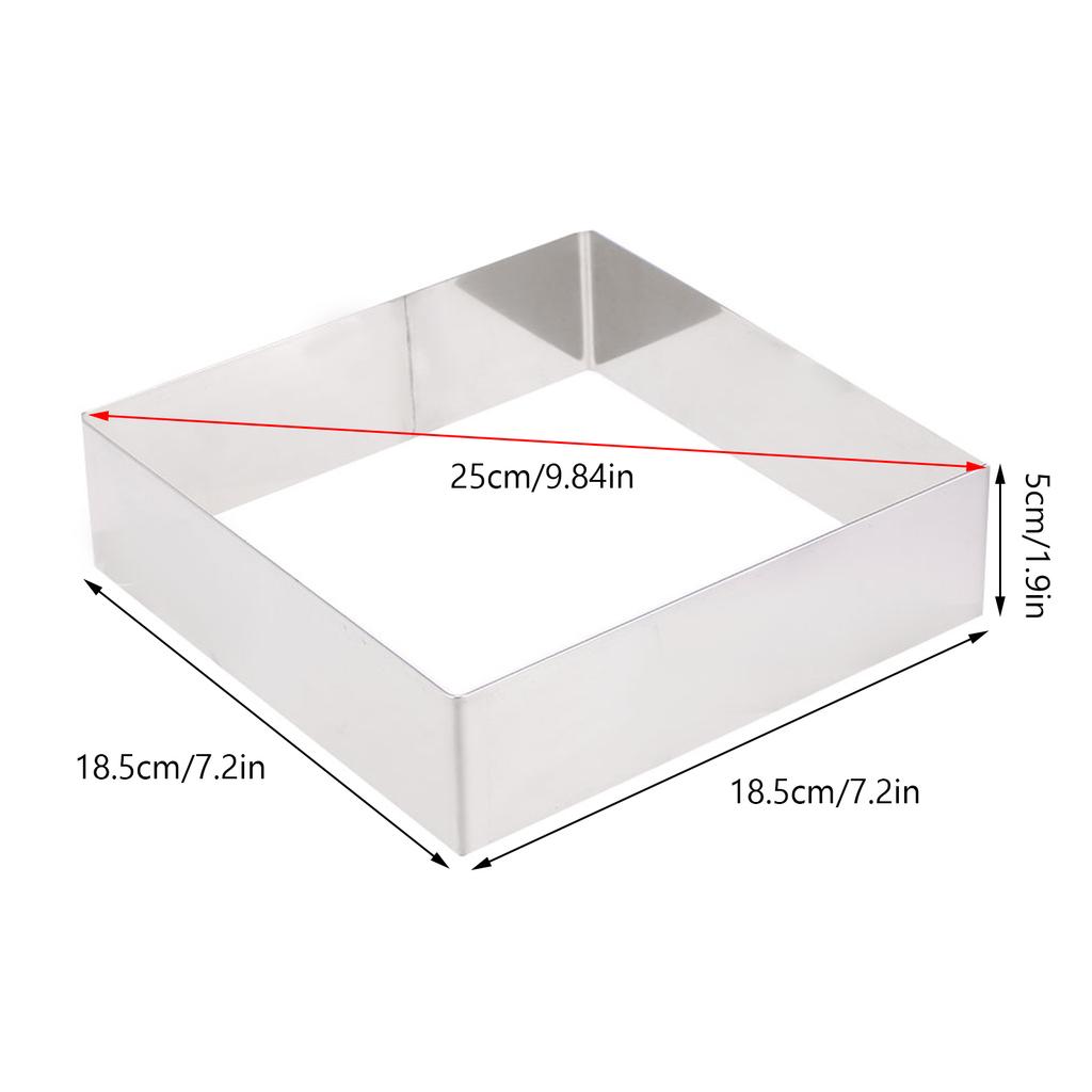 Stainless Steel Cake Ring 3 Inch Square Mousse Mould Baking Pastry Dessert Tool Cookie Cutter Oven Safe Kitchen Barware