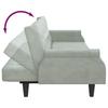 2 Seater Sofa Bed with Cushions and Footstool Light Grey Velvet