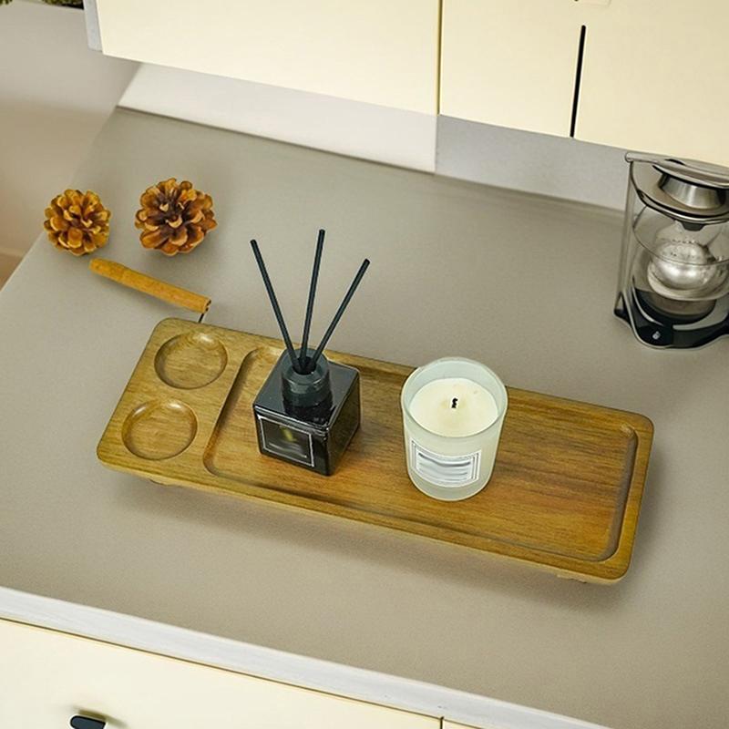 Wooden Tea Coffee Tray Fruit Dessert Candy Dish Wooden Decorative Bread Snack Cake Food Dish Tray Tableware