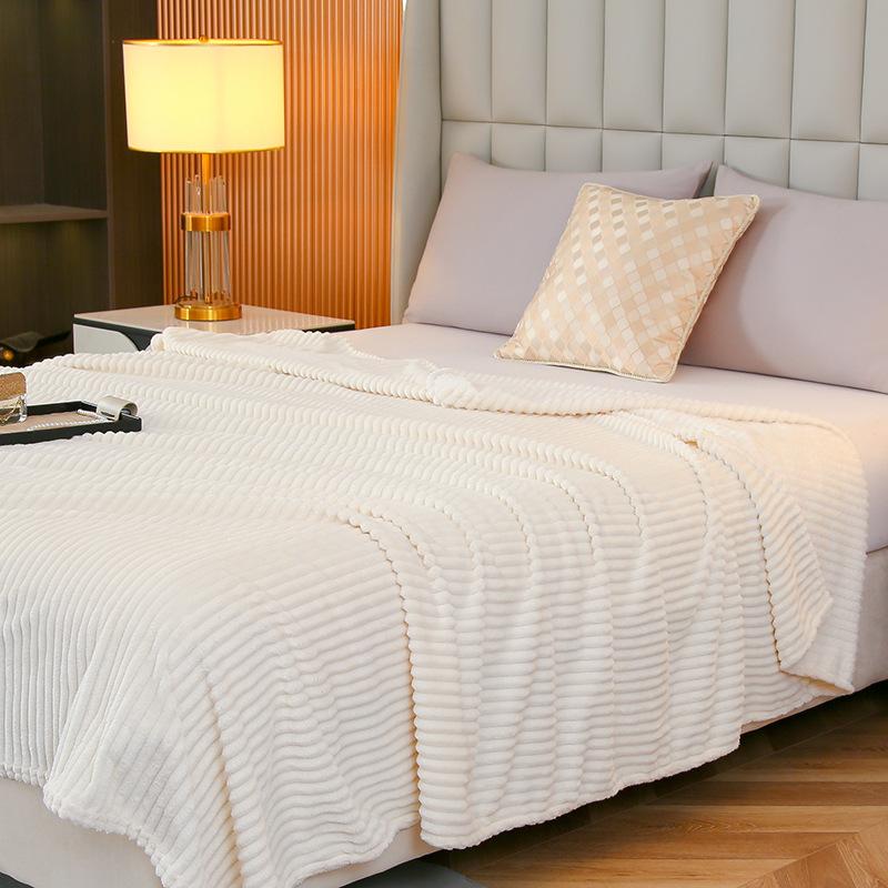 Solid color Fleece Magic Fleece Drawn Blanket Office Nap Blanket Spring and Autumn Air Conditioning Blanket
