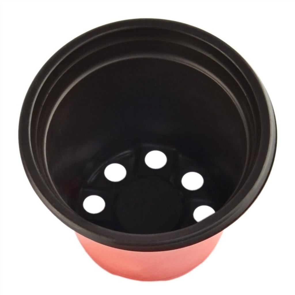 Two-Tone Plastic Flower Pot Red Black Seedling Pots With Multiple Sizes