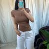 Korean Style Slim Fit Women's Solid Color Short-Sleeve T-Shirt