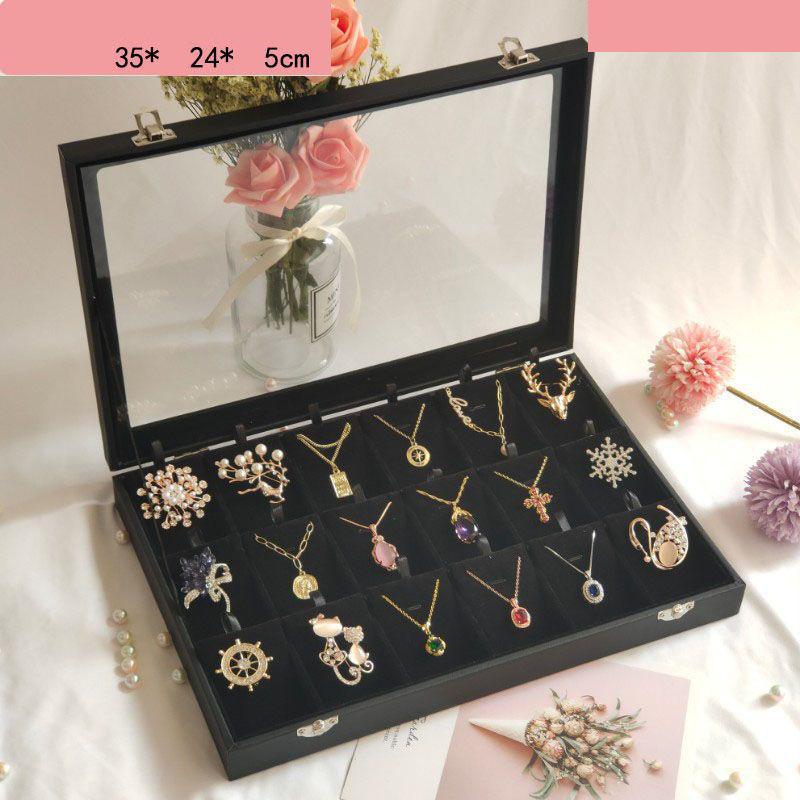 Шкатулка для хранения украшений Шкатулка для демонстрации сережек, подвесок, ожерелий Пылезащитная прозрачная шкатулка для украшений с откидной крышкой