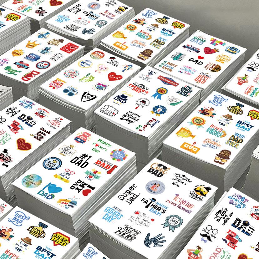 8 Father's Day Stickers Can Be Waterproof Diary Hand Stickers Gu Card Stickers DIY Decorative Stickers Stickers