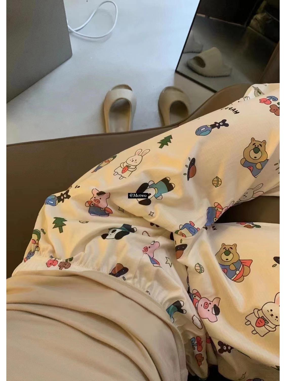 

Женские пижамные штаны с рисунком: Свободный, удобный для весны, осени и лета с кондиционером. Подходит для дома и улицы. M (75-95 jin)