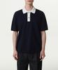 Musinsa Standard Contrast Collar Knitted Polo Shirt [Navy]
