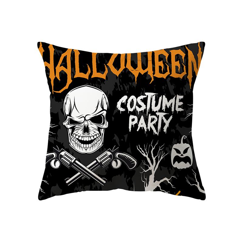 Halloween Theme Horror Pumpkin Wizard Print Pattern Cushion Cover Home Living Room Sofa Decoration Pillow Pillow Cover