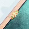 Medieval Personality Retro Dream Pink Butterfly Enamel Drip Open Ring Exquisite Light Luxury Pattern Ring