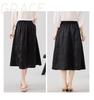 [Dark Pattern Jacquard] New Chinese Solid Color Elastic Waist, Versatile for Spring and Summer, Diagonal Socket Bag, Mulberry Silk Half Cut Skirt