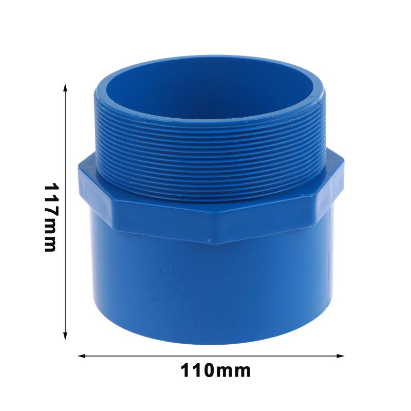 Kimlik 25-110Mm PVC Erkek Dişli Düz Konnektör Akvaryum Balık Tankı Besleme Suyu Bağlantı Parçası Bahçe Sulama Hortumu Su Borusu Adaptörü