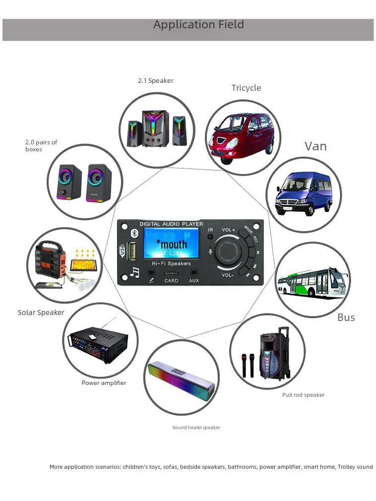 JQ Bluetooth MP3 Decoding Board with LCD Screen for DIY Car Audio Amplifiers
