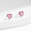 Orecchini Smaltati Multicolore Argento Sterling 925 Lusso Cuore Ovale Taglio Ghiaccio Frantumato Orecchini a Bottone in Zirconia Cubica per Donne Gioielli Raffinati