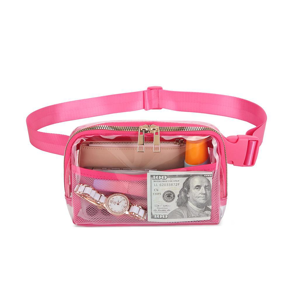 Stadium-Approved Transparent TPU Waist Bag - Waterproof with Adjustable Belt
