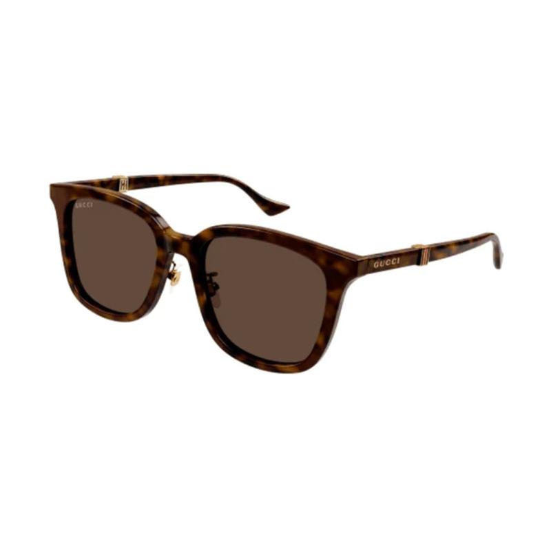 GUCCI Rectangular Sunglasses Unisex Couple Tortoiseshell