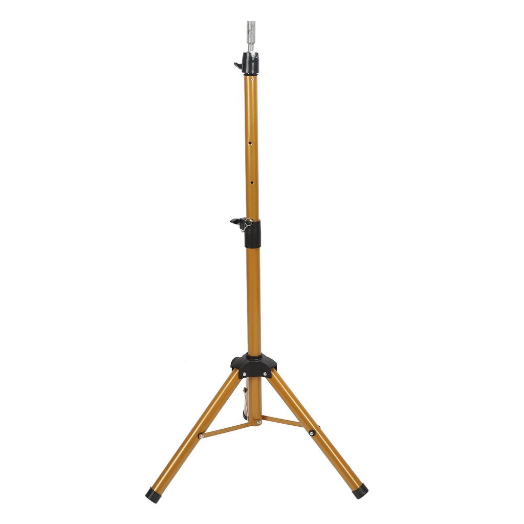Tripod Mannequin Head Stand Cutting Braiding Tripod Hairdressing Wig Stand Golden for Barber Shops