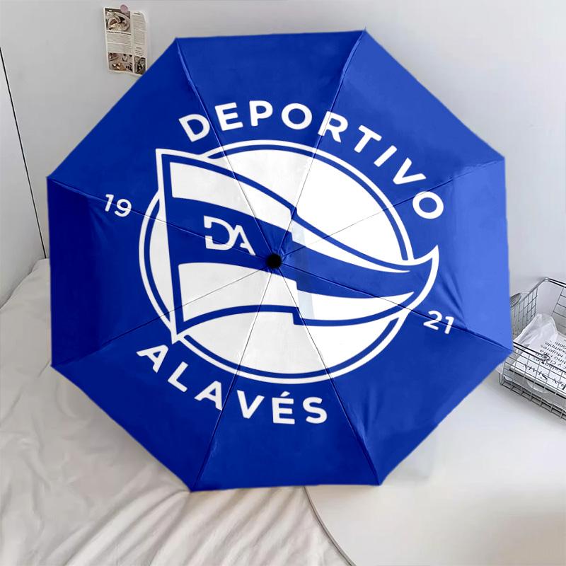 1 PC Automatic Folding Umbrella - Deportivo Alaves Pattern Portable Foldable Design With 8 Ribs Christmas Birthday Gifts