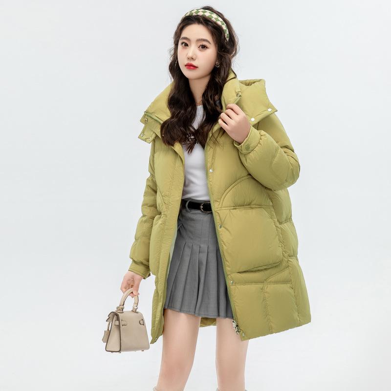 Winter New Middle-aged and Elderly Mother Down Cotton-padded Jacket for Women's Medium and Long Thickened Cotton-padded Jacket