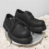 Thick Sole Casual Genuine Leather Dress Shoes Men Platform Heighten Japan Harajuku Korean Streetwear Fashion Shoes White