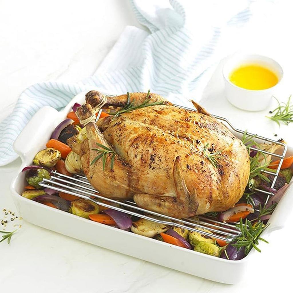 Multifunctional Rack for Roasting Turkey or Chicken Stainless Steel Roaster for Grills Outdoor Cooking Accessories