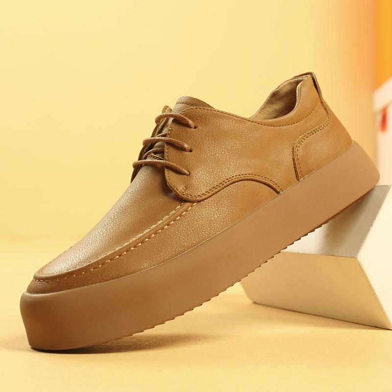 

Новые деловые повседневные кожаные туфли мужские 2025 весна на мягкой подошве дышащие мужские туфли кожаные универсальные модные туфли корейская версия круглый носок 38