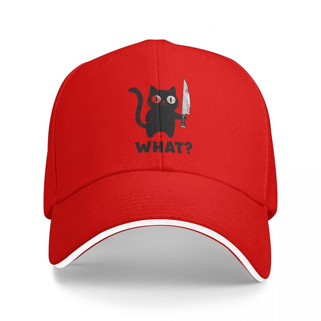 Baseball Caps What The Cat With A Knife Trending Customized Unisex Women Outdoor Spring Hats