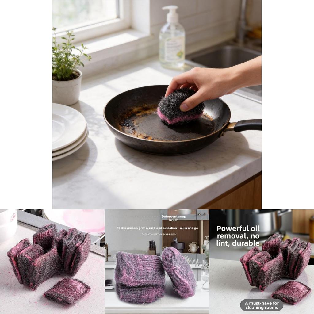 Stainless Steel Scrubber For Kitchen Cleaning With Anti Oil Function For Dishwashing And Grease Removal
