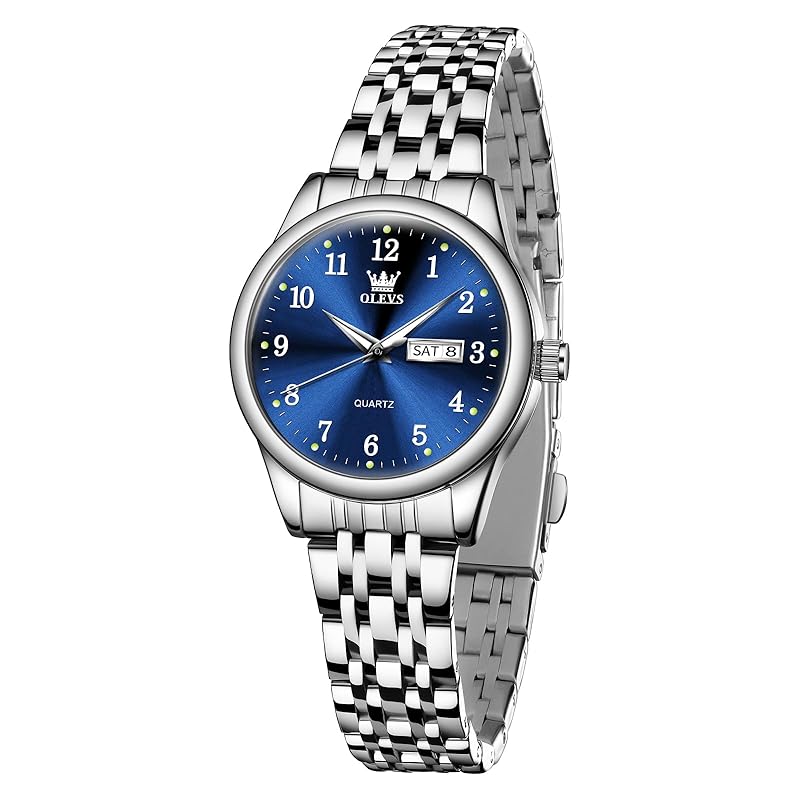 

OLEVS watch ladies date day of the week analog simple waterproof Ladies Watch fashionable women s watches business Popularity ladies watches dial blue