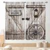 Retro Garage Car Curtain Panels, Cream Base Auto Parts Race Check Flag Classic Mechanic Pattern Drapes For Car Shop Decoration
